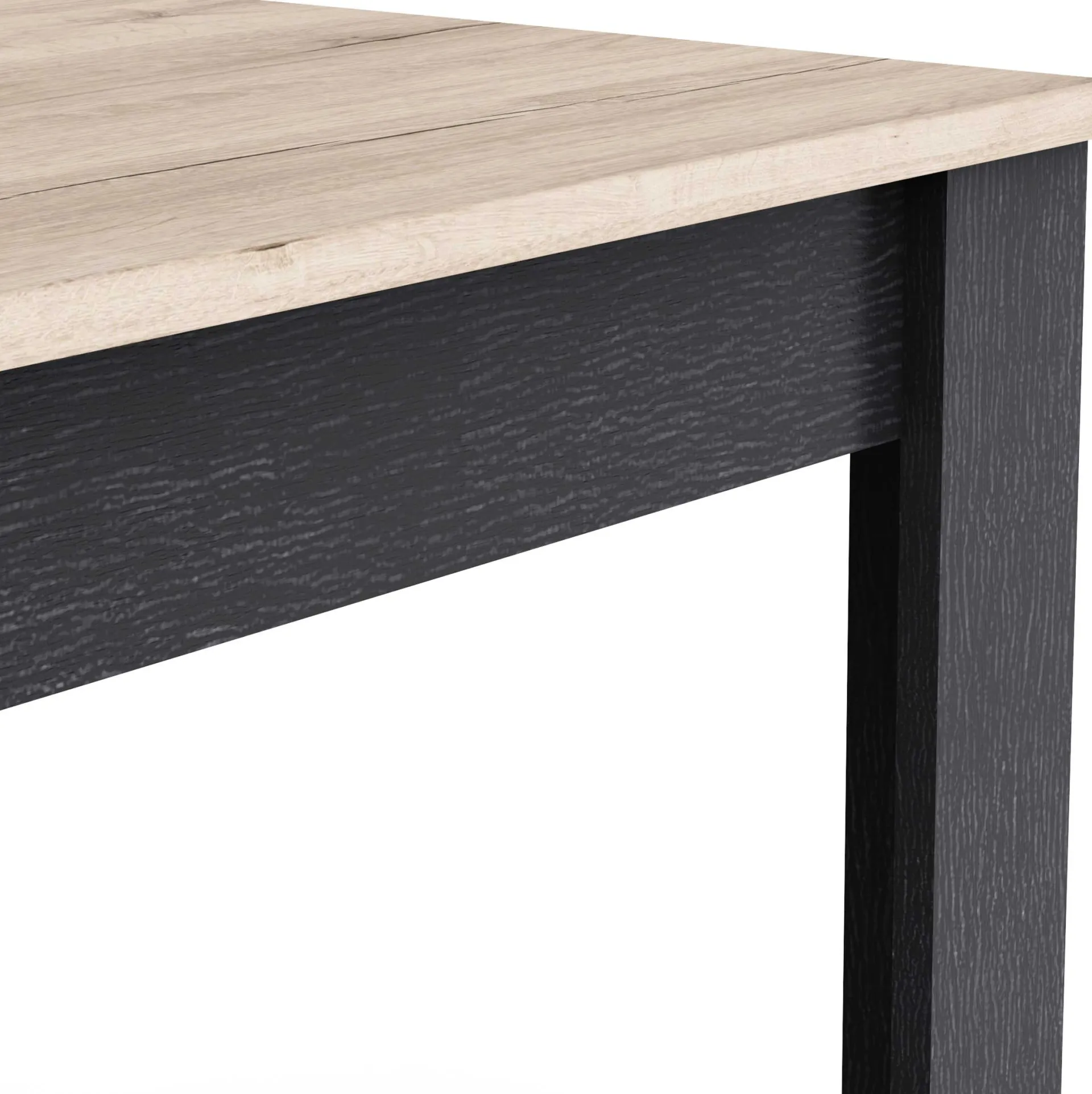 CBA Ausziehbarer Esstisch Aubrey - 170-230x90x77cm - Eiche Dekor/schwarz