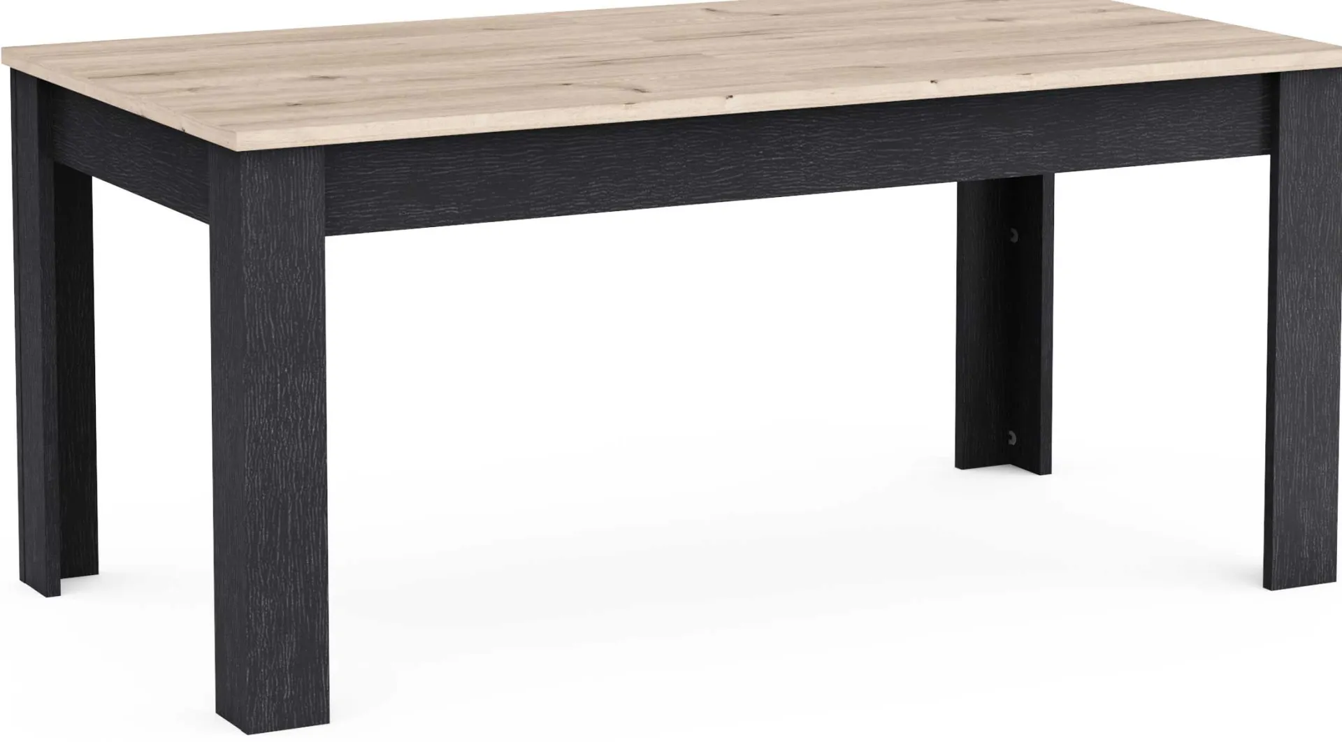 CBA Ausziehbarer Esstisch Aubrey - 170-230x90x77cm - Eiche Dekor/schwarz