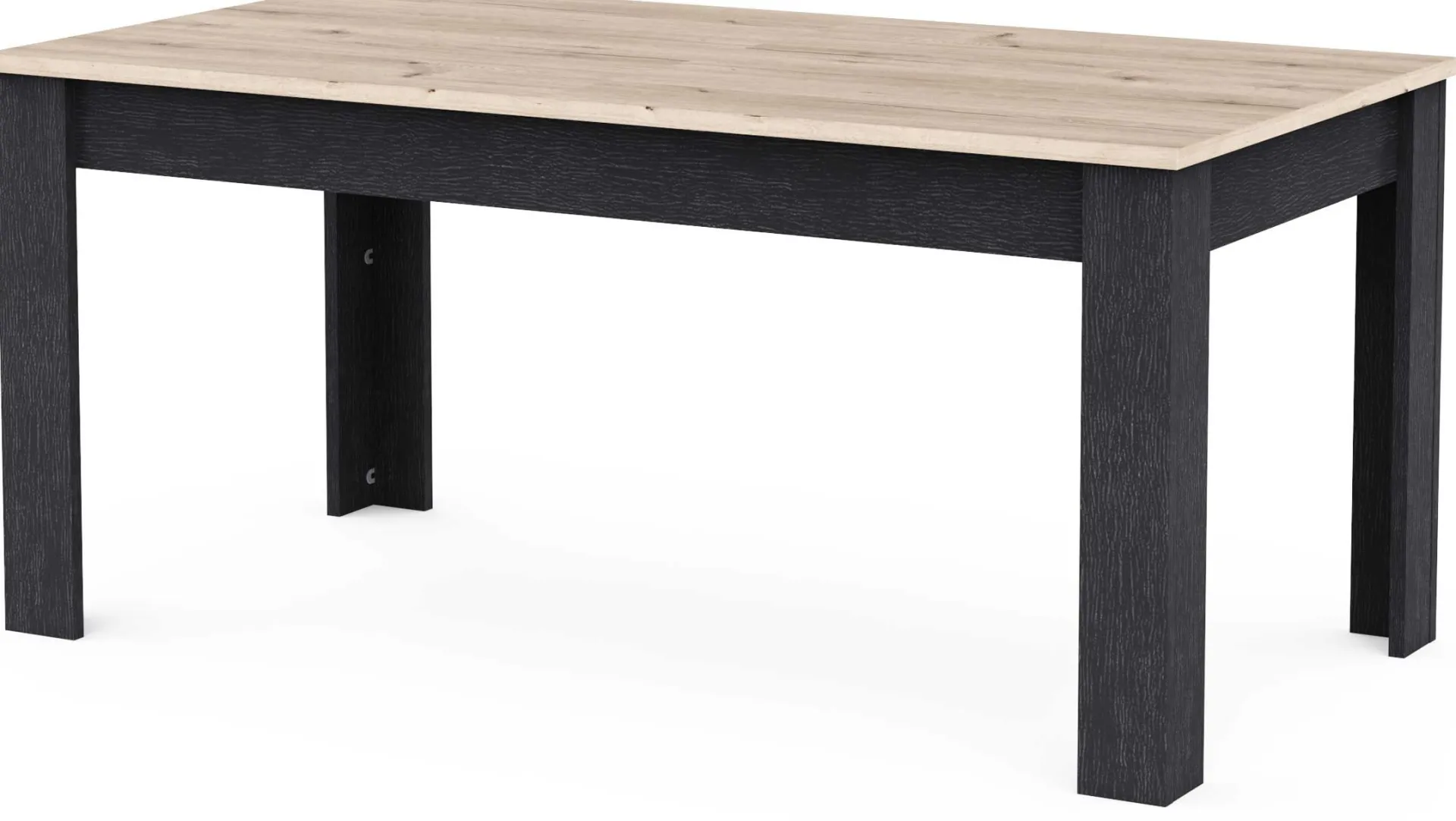 CBA Ausziehbarer Esstisch Aubrey - 170-230x90x77cm - Eiche Dekor/schwarz