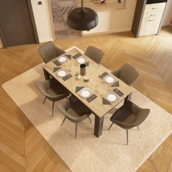 CBA Ausziehbarer Esstisch Aubrey - 170-230x90x77cm - Eiche Dekor/schwarz