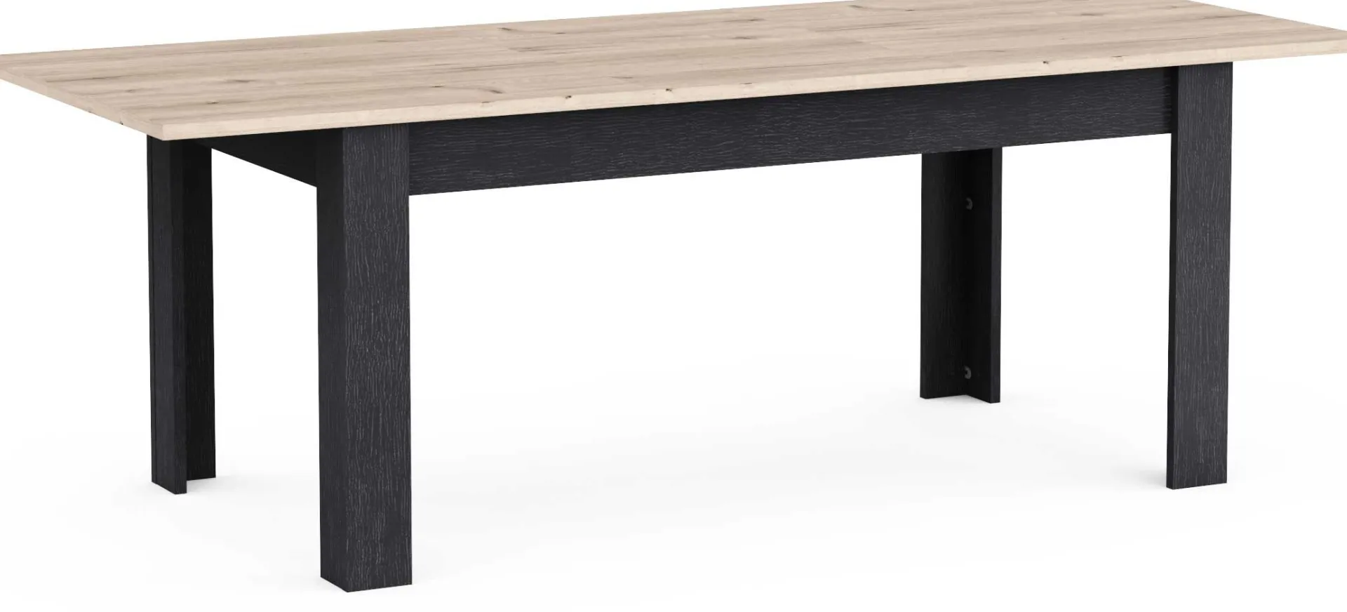 CBA Ausziehbarer Esstisch Aubrey - 170-230x90x77cm - Eiche Dekor/schwarz