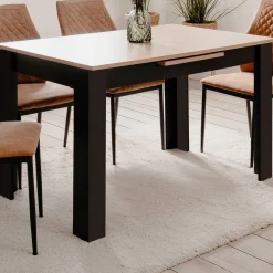 Finori Ausziehbarer Esstisch Birma - 125/165x80x75cm - Artisan Eiche/schwarz