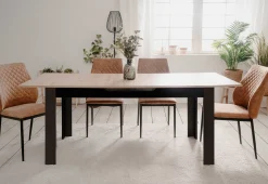 Finori Ausziehbarer Esstisch Birma - 160/200x80x75cm - Artisan Eiche/schwarz