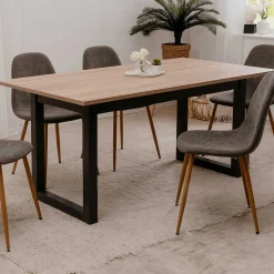 Finori Ausziehbarer Esstisch Damon 160/200x90 - Eiche/anthrazit