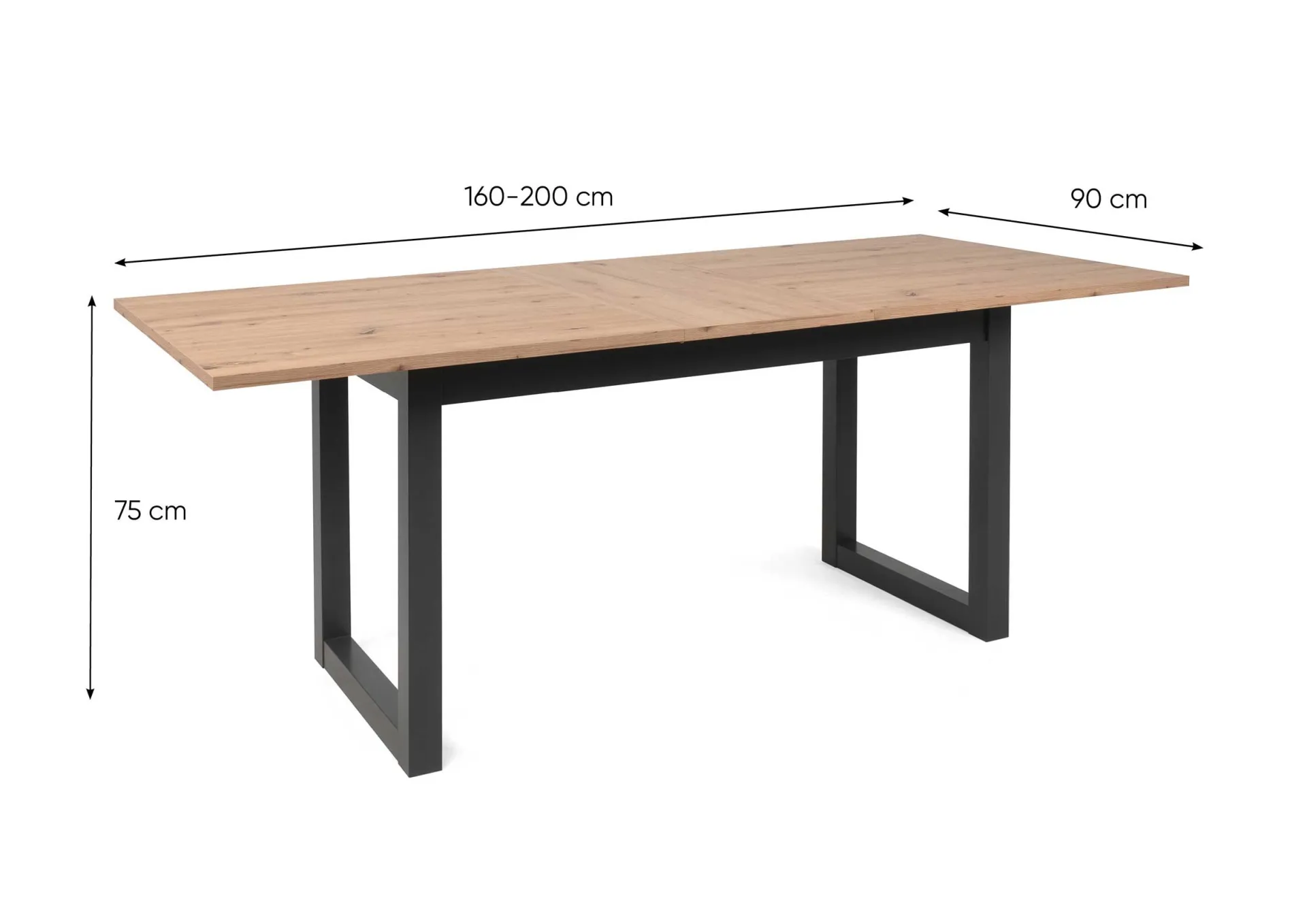 Finori Ausziehbarer Esstisch Damon 160/200x90 - Eiche/anthrazit