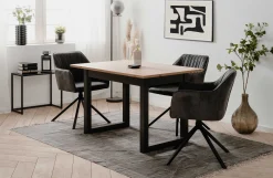 Finori Ausziehbarer Esstisch Damon 120/160x90 - Eiche/anthrazit