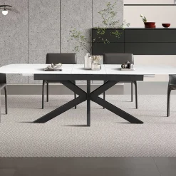 Rousseau Ausziehbarer Esstisch Hestia - 180/220x90x76cm - gesinterter Stein - Marmor