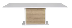 SCIAE Ausziehbarer Esstisch Kaia 180/225x100 - Hochglanz weiß/Eiche