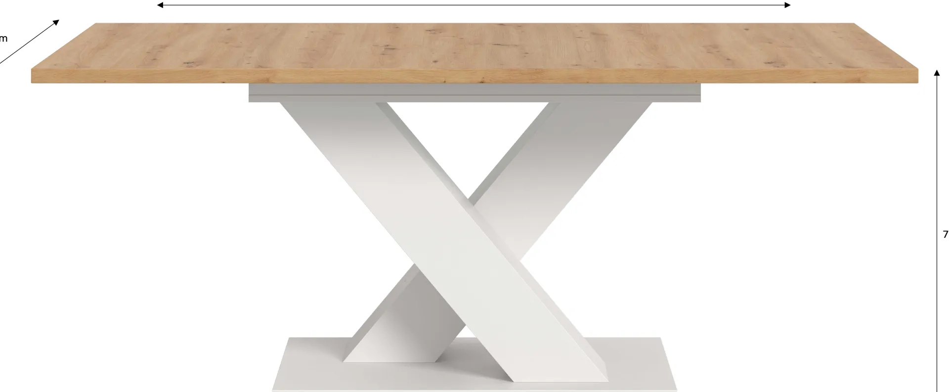 Xonox Ausziehbarer Esstisch Motion Emob - Artisan/Naturweiß - 150-190x76x90 cm