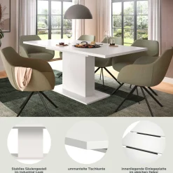 Xonox Ausziehbarer Esstisch Motion Emob - - 150-190x76x90 cm