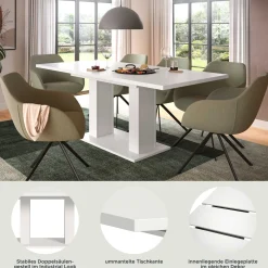 Xonox Ausziehbarer Esstisch Motion Emob - - 150-190x76x90 cm