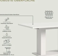 Xonox Ausziehbarer Esstisch Motion Emob - - 150-190x76x90 cm