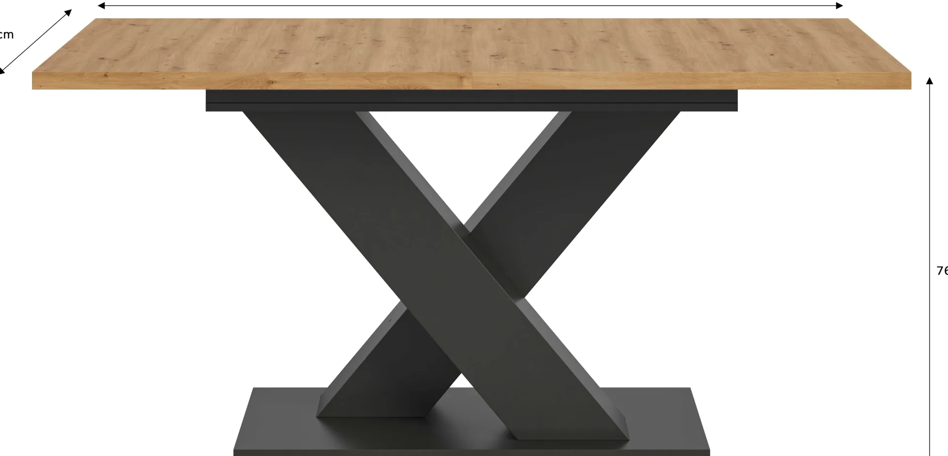 Xonox Ausziehbarer Esstisch Motion von Emob - Artisan/ Grau - 150-190x76x90 cm