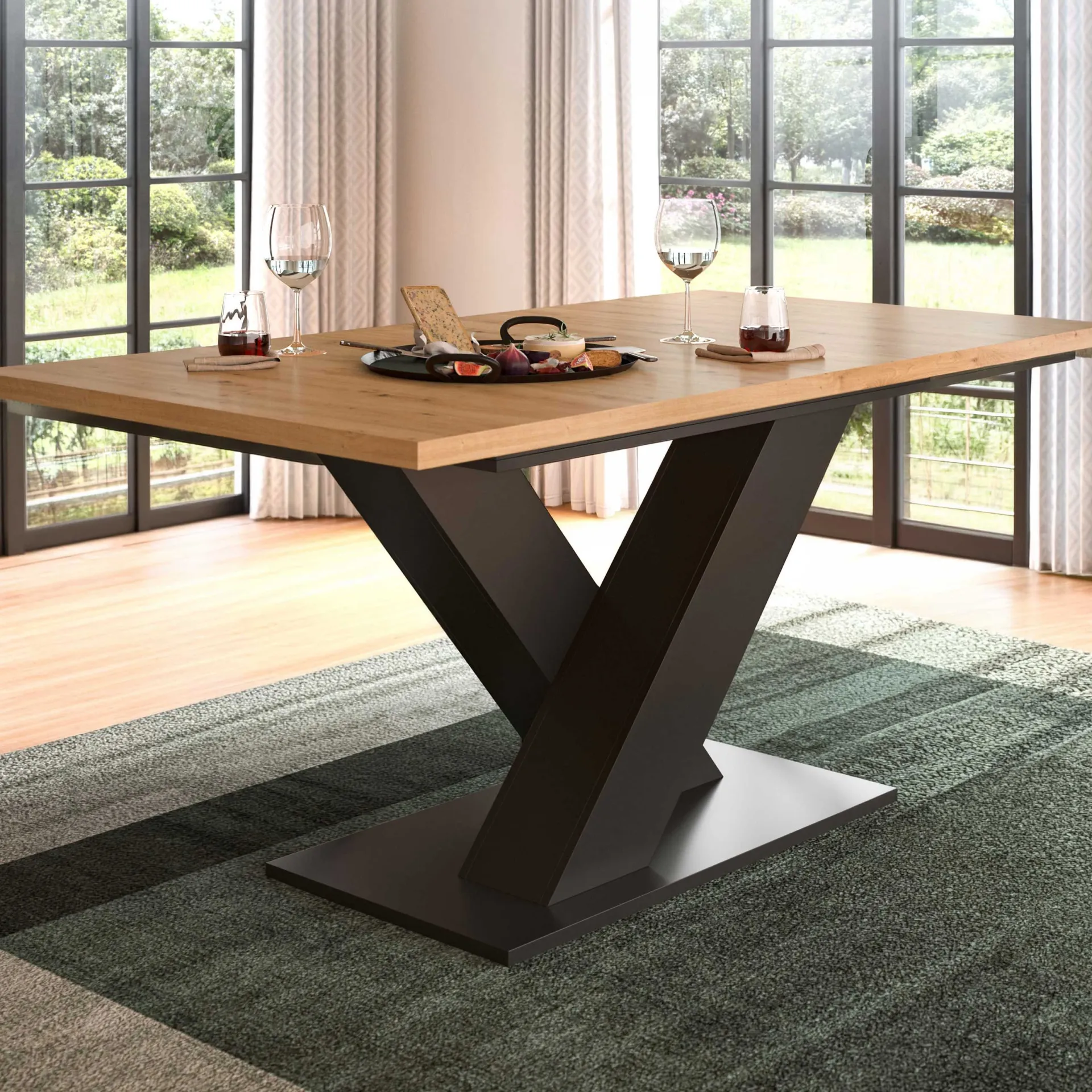Xonox Ausziehbarer Esstisch Motion von Emob - Artisan/ Grau - 150-190x76x90 cm