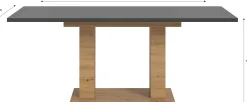 Xonox Ausziehbarer Esstisch Motion Emob - Artisan Holz & Grau - 150-190x76x90 cm