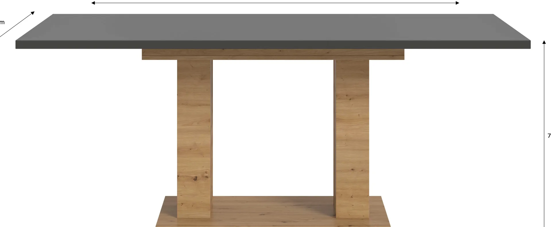 Xonox Ausziehbarer Esstisch Motion Emob - Artisan Holz & Grau - 150-190x76x90 cm