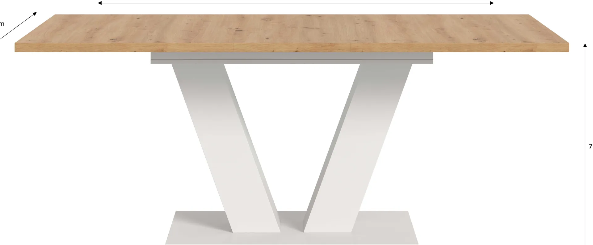 Xonox Ausziehbarer Esstisch Motion Emob - Artisan/Weiß - 150-190x76x90 cm