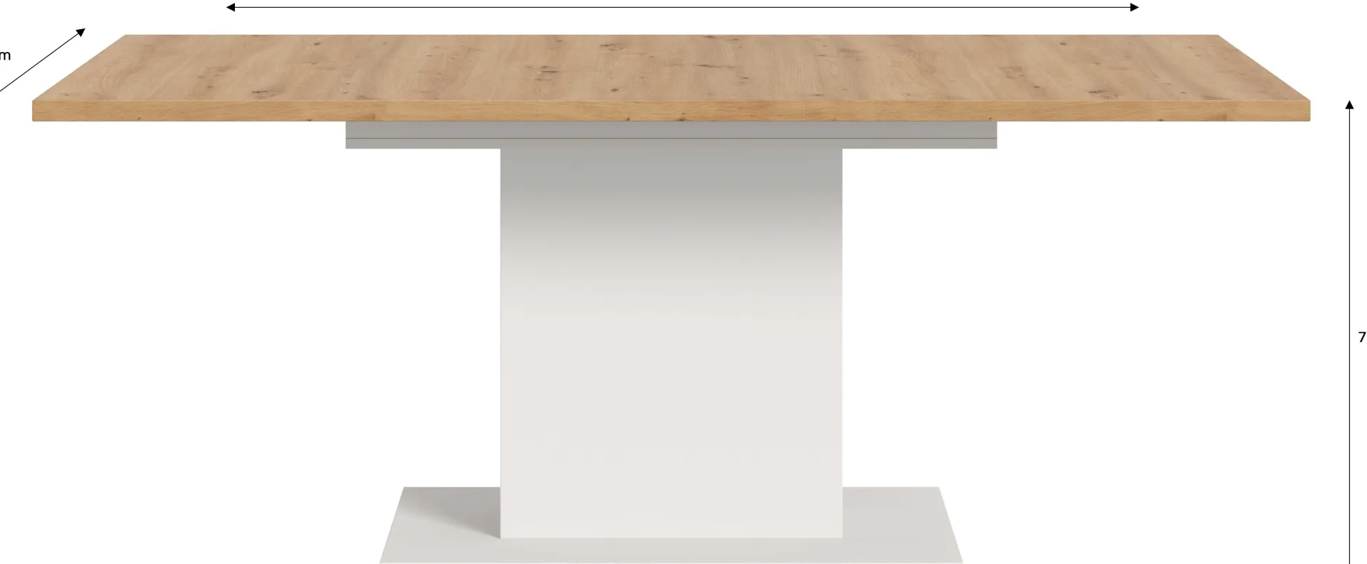 Xonox Ausziehbarer Esstisch Motion Emob - FSC-Holz, 150-190x76x90 cm, weiß/artisan