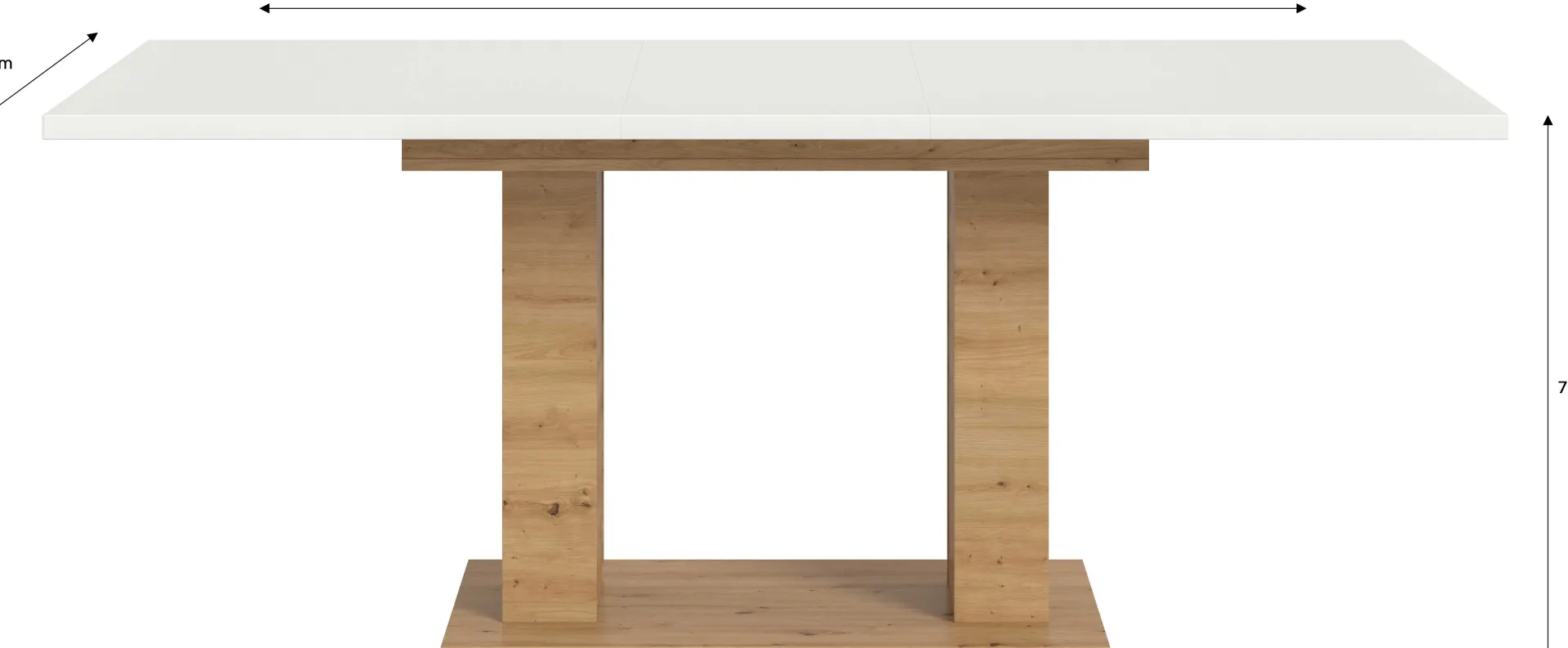 Xonox Ausziehbarer Esstisch Motion Emob - Weiß/Artisan - 150-190x76x90 cm