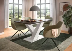Xonox Ausziehbarer Esstisch Motion Emob - Weiß-Grau - 150-190x76x90 cm