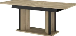 Parisot Ausziehbarer Esstisch Oskar - 160>200x90cm - Eiche Dekor/schwarz