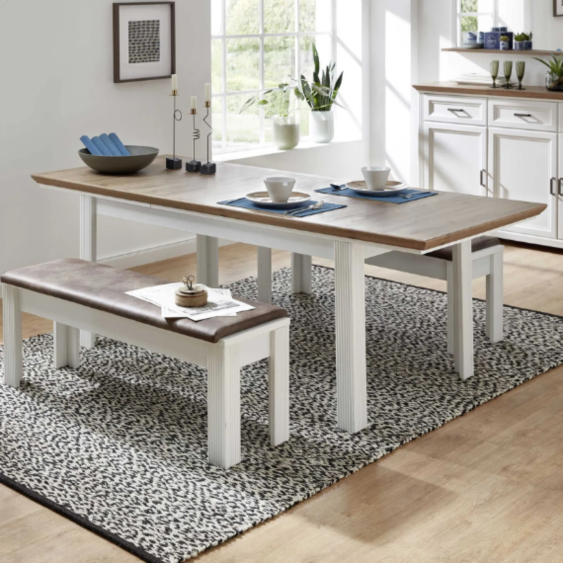 Emob Ausziehbarer Esstisch Samine 90x160/220 - /Eiche