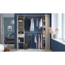 Ausziehbarer Kleiderschrank Diana 115/190 cm-Shannon Eiche