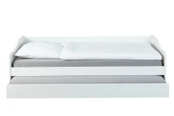 Ausziehbares Bett Leonie | 207 x 96,5 x 62 cm | 100% Melamin beschichtet | Farbe: Weiß