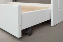 Ausziehbares Bett Leonie | 207 x 96,5 x 62 cm | 100% Melamin beschichtet | Farbe: Weiß