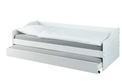 Ausziehbares Bett Leonie | 207 x 96,5 x 62 cm | 100% Melamin beschichtet | Farbe: Weiß