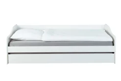 Ausziehbares Bett Leonie | 207 x 96,5 x 62 cm | 100% Melamin beschichtet | Farbe: Weiß