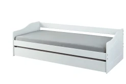 Ausziehbares Bett Leonie | 207 x 96,5 x 62 cm | 100% Melamin beschichtet | Farbe: Weiß
