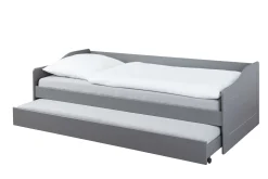 Ausziehbares Bett Leonie | 207 x 96,5 x 62 cm | 100% Melamin beschichtet | Farbe: Dunkelgrau