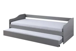 Ausziehbares Bett Leonie | 207 x 96,5 x 62 cm | 100% Melamin beschichtet | Farbe: Dunkelgrau