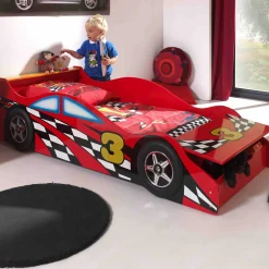 Autobett für Kinder (70 x 140 cm) mit Staufach
