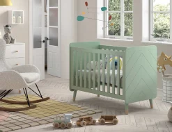 Babybett Billy - 124x68x94 cm - Olivgrün