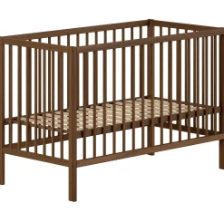Babybett Dino | 60 x 120 cm | verstellbar | Buche | nussbaumfarben
