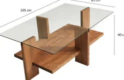 Emob Babylon Couchtisch | GEHÄRTETES GLAS | Holz
