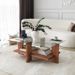 Emob Babylon Couchtisch | GEHÄRTETES GLAS | Holz