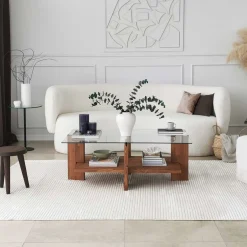Emob Babylon Couchtisch | GEHÄRTETES GLAS | Holz