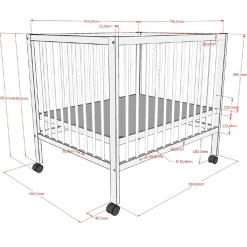 Babypark Dino | 95 x 75 cm | verstellbar | Weißbuche