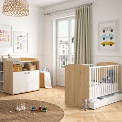 Kinder Gautier - Galipette Baby- und Kleinkindzimmer-Set Arthur | Kinderbett und Kommode | Artisan Oak