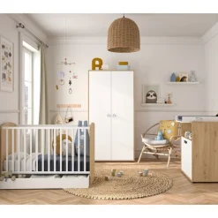 Kinder Gautier - Galipette Baby- und Kleinkindzimmer-Set Arthur | Anzuchtbett, Kleiderschrank, Kommode | Bettkasten nicht enthalten | Artisan Oak Design