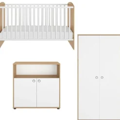 Kinder Gautier - Galipette Baby- und Kleinkindzimmer-Set Arthur | Anzuchtbett, Kleiderschrank, Kommode | Bettkasten nicht enthalten | Artisan Oak Design