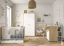 Kinder Gautier - Galipette Baby- und Kleinkindzimmer-Set Arthur | Anzuchtbett, Kleiderschrank, Kommode | Bettkasten nicht enthalten | Artisan Oak Design