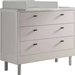 Babyzimmer Forrest: Babybett 60x120cm, Kommode mit Windelregal, Kleiderschrank - Weißbuche