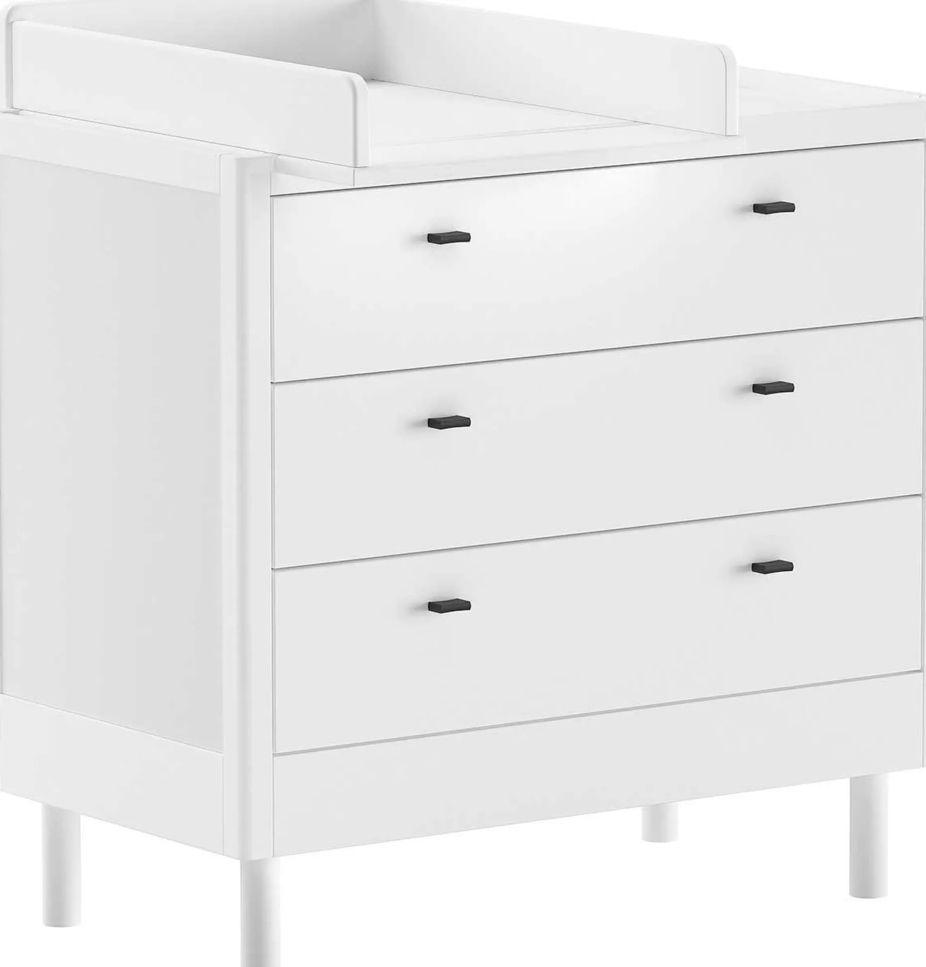Babyzimmer Forrest: Babybett 60x120cm, Kommode mit Windelregal, Kleiderschrank - Weißbuche