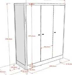 Babyzimmer Forrest: Babybett 60x120cm, Wickeltisch, Kleiderschrank - Weißbuche