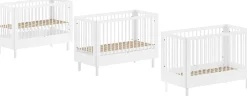 Babyzimmer Forrest: Babybett 60x120cm, Wickeltisch, Kleiderschrank - Weißbuche