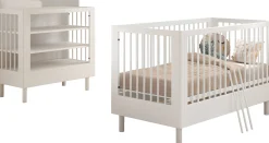 Babyzimmer Forrest: Babybett 70x140cm, Wickeltisch - Buche weiß